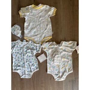 Lot of 3 Bodysuits 6-9 mo Pastel Animal Print NEW, plus extras